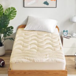 SLEEP ZONE Extra Long Twin Cooling Mattress Topper for College Dorm, Premium Zoned Cool Mattress Pad Cover, Padded Mattress Protector Breathable Washable, Deep Pocket 8-21