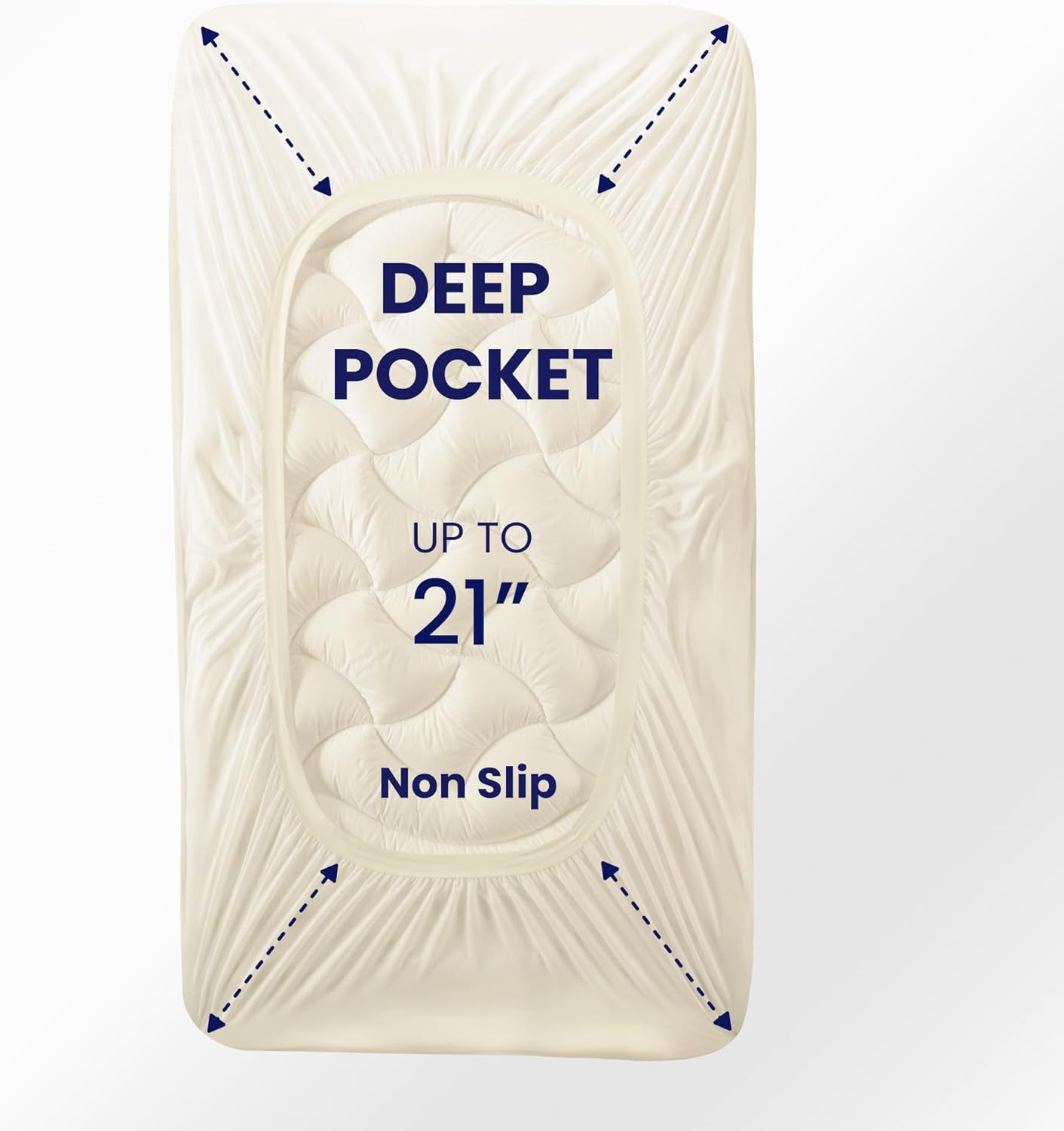 SLEEP ZONE Extra Long Twin Cooling Mattress Topper for College Dorm, Premium Zoned Cool Mattress Pad Cover, Padded Mattress Protector Breathable Washable, Deep Pocket 8-21 (Beige, Twin XL)6