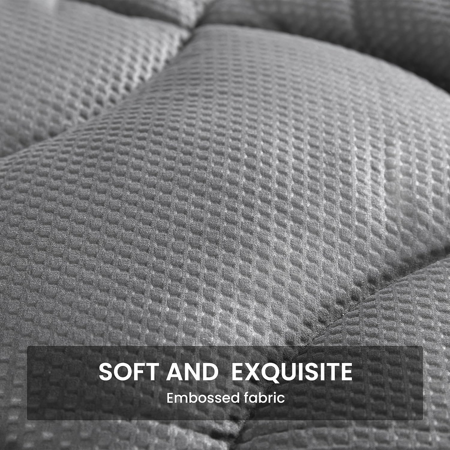 SLEEP ZONE Extra Long Twin Cooling Mattress Topper for College Dorm, Premium Zoned Cool Mattress Pad Cover, Padded Mattress Protector Breathable Washable, Deep Pocket 8-21 (Grey, Twin XL)2