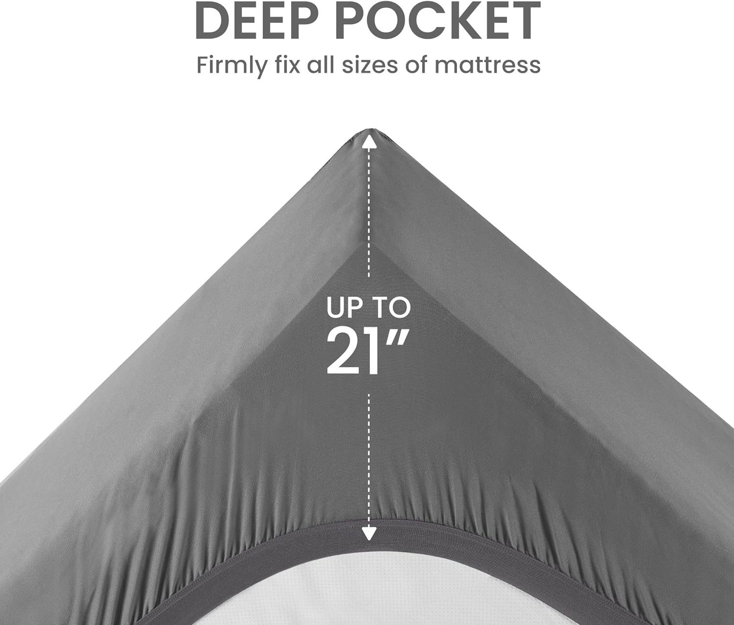 SLEEP ZONE Extra Long Twin Cooling Mattress Topper for College Dorm, Premium Zoned Cool Mattress Pad Cover, Padded Mattress Protector Breathable Washable, Deep Pocket 8-21 (Grey, Twin XL)4