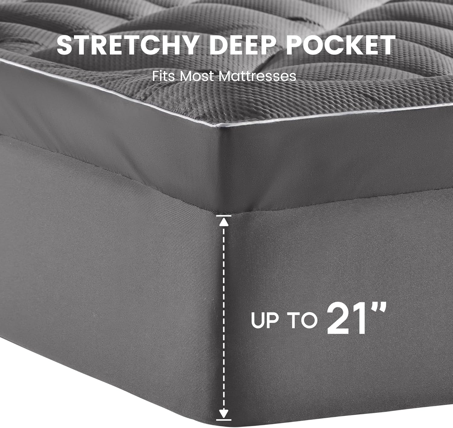 SLEEP ZONE Extra Thick Twin Mattress Topper for Back Pain, Plush Breathable Thick Mattress Pad Cover, Down Alternative Soft Bed Topper with Elastic Fitted Deep Pocket2