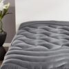 SLEEP ZONE Full Size Cooling Mattress Topper for Double Bed, Premium Zoned Cool Mattress Pad Cover, Padded Mattress Protector Breathable Washable, Deep Pocket 8-21" (Grey, Full)