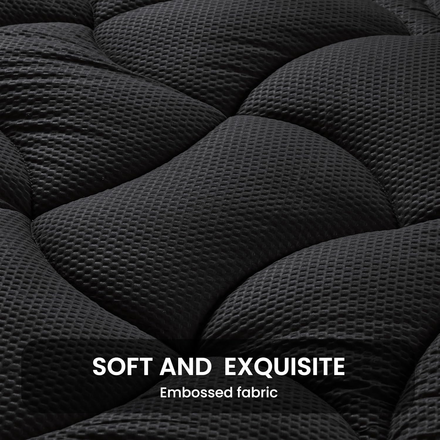 SLEEP ZONE King Size Cooling Mattress Topper, Premium Zoned Cool Mattress Pad Cover, Padded Mattress Protector Breathable Washable, Deep Pocket 8-21 (Black, King)4