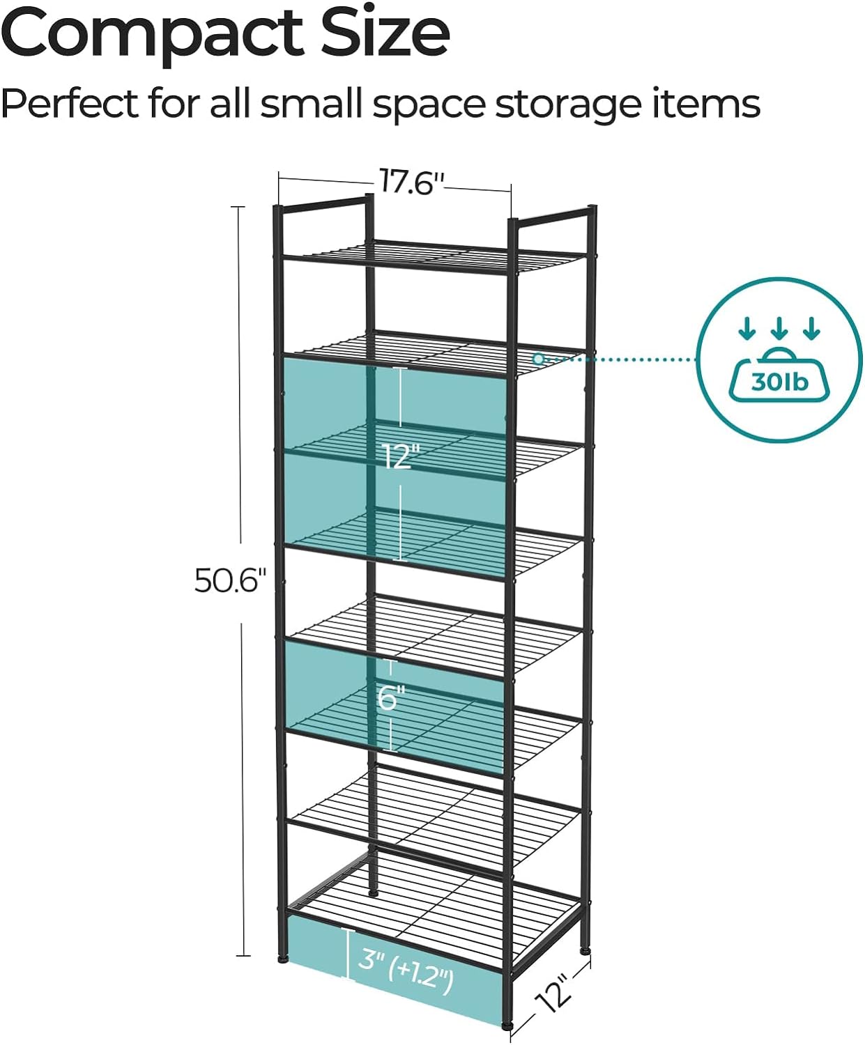 SONGMICS Narrow Shoe Rack, Sturdy 8 Tier Metal Tall Shoe Rack Shelf, Slim Shoe Storage Organizer for Closet Entryway Small Spaces, Vertical Shoe Stand Tower for 18 Pairs Shoes, Easy Assembly, Bronze2