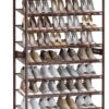 SONGMICS Shoe Rack, 12-Tier Metal Shoe Storage Organizer for Closet, Entryway, Garage, Set of 2 6-Tier Stackable Shoe Shelf, Adjustable Flat or Angled Shelves, Holds 48-60 Pairs, Bronze ULMR12A