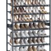 SONGMICS Shoe Rack, 12-Tier Metal Shoe Storage Organizer for Closet, Entryway, Garage, Set of 2 6-Tier Stackable Shoe Shelf, Adjustable Flat or Angled Shelves, Holds 48-60 Pairs, Cool Gray ULMR012G01