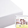 SafeRest 100% Waterproof Queen Size Mattress Protector - Fitted with Stretchable Pockets - Machine Washable Cotton Mattress Cover for Bed, Classic (Smooth Polyester)
