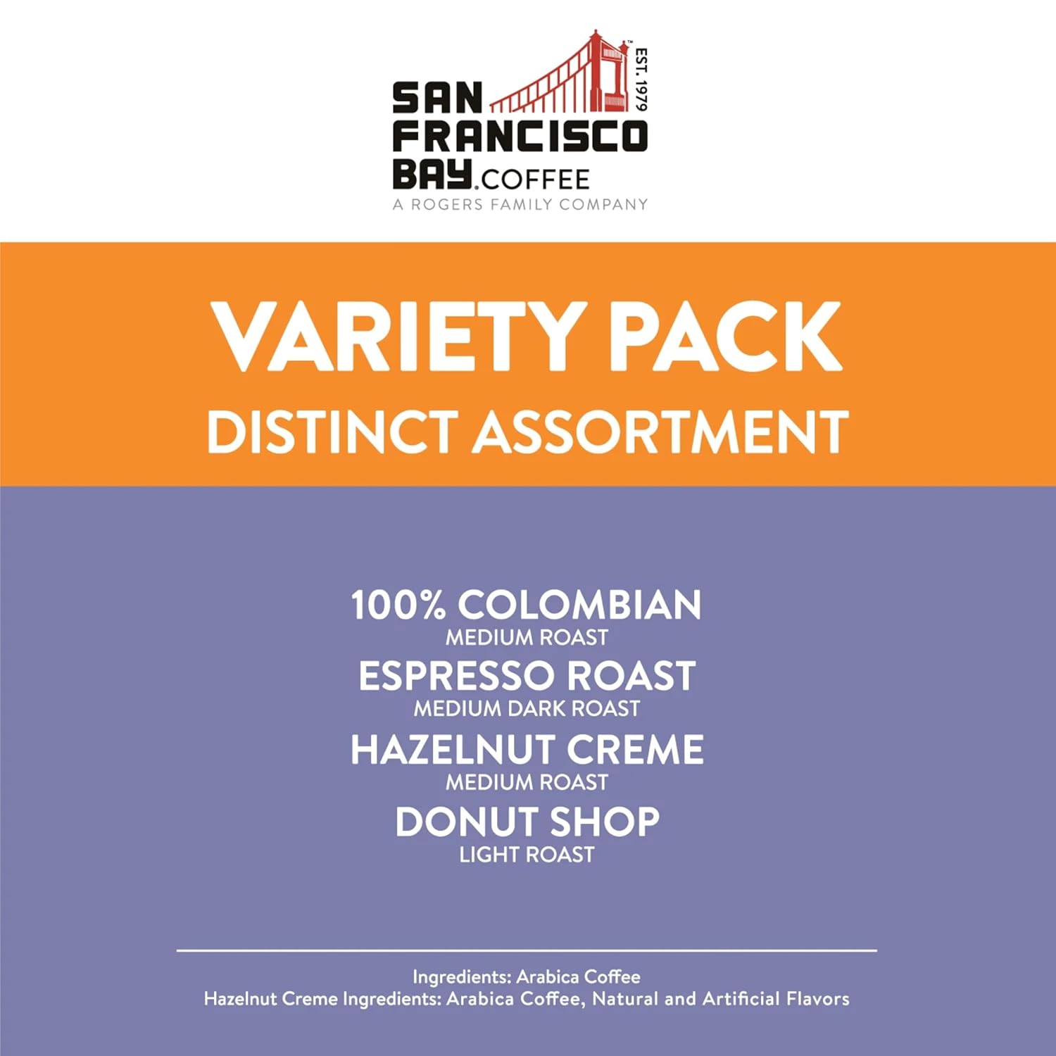 San Francisco Bay Compostable Coffee Pods - Assorted Variety Pack (80 Ct) K Cup Compatible including Keurig 2.0, Donut Shop, Colombian, Hazelnut, Espresso2