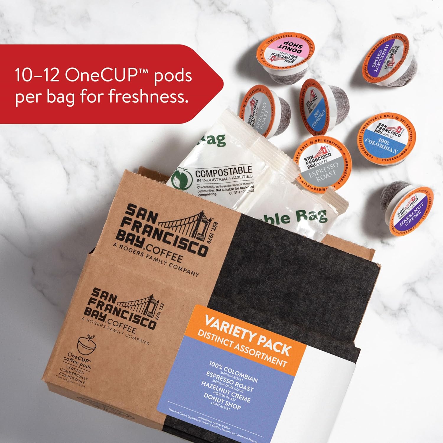 San Francisco Bay Compostable Coffee Pods - Assorted Variety Pack (80 Ct) K Cup Compatible including Keurig 2.0, Donut Shop, Colombian, Hazelnut, Espresso7
