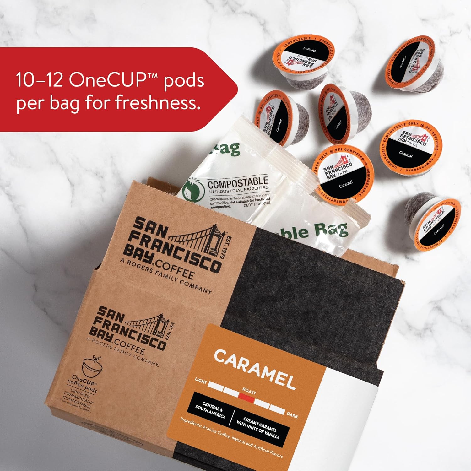 San Francisco Bay Compostable Coffee Pods - Caramel (80 Ct) K Cup Compatible including Keurig 2.0, Flavored, Medium Roast6
