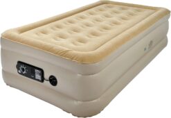 Serta Raised Air Mattress with Never Flat Pump | Luxury Inflatable Mattress with Built in Air Pump to Ensure a Good Night’s Rest | Heavy Duty Blow Up Mattress with Self Inflating Pump