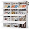 Shoe Storage Cabinet, 48 Pairs Shoe Rack 3 By 8 Tier Shoe Organizer Space Saving Shoe Storage for Closet Hallway Living Room Bedroom Garage (White)