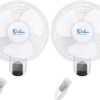 Simple Deluxe 16 Inch Wall Mount Fan with Remote Control, 3 Oscillating Modes, 3 Speed, Timer, 2 Pack