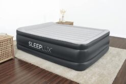 SleepLux Durable Inflatable Air Mattress with Built-in Pump, Pillow and USB Charger, Queen 22