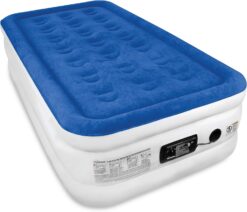 SoundAsleep Dream Series Luxury Air Mattress with ComfortCoil Technology & Built-in High Capacity Pump for Home & Camping- Double Height, Adjustable, Inflatable Blow Up, Portable - Twin Size