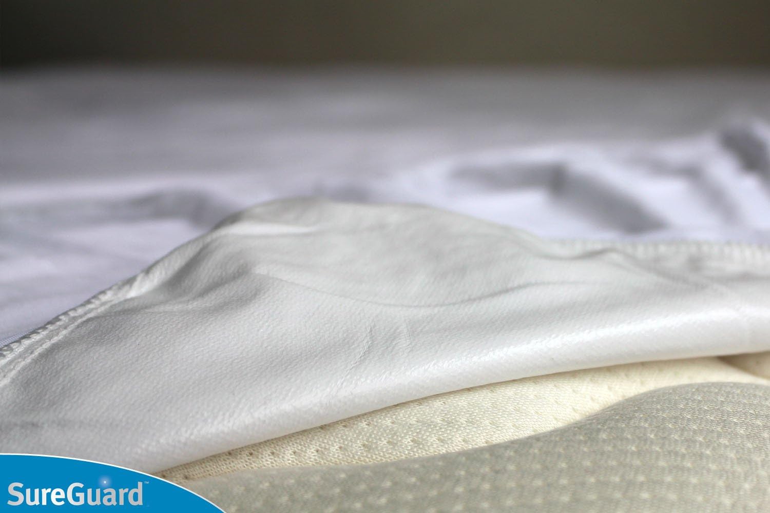 SureGuard Full Size Mattress Protector - 100% Waterproof, Hypoallergenic - Premium Fitted Cotton Terry Cover White3