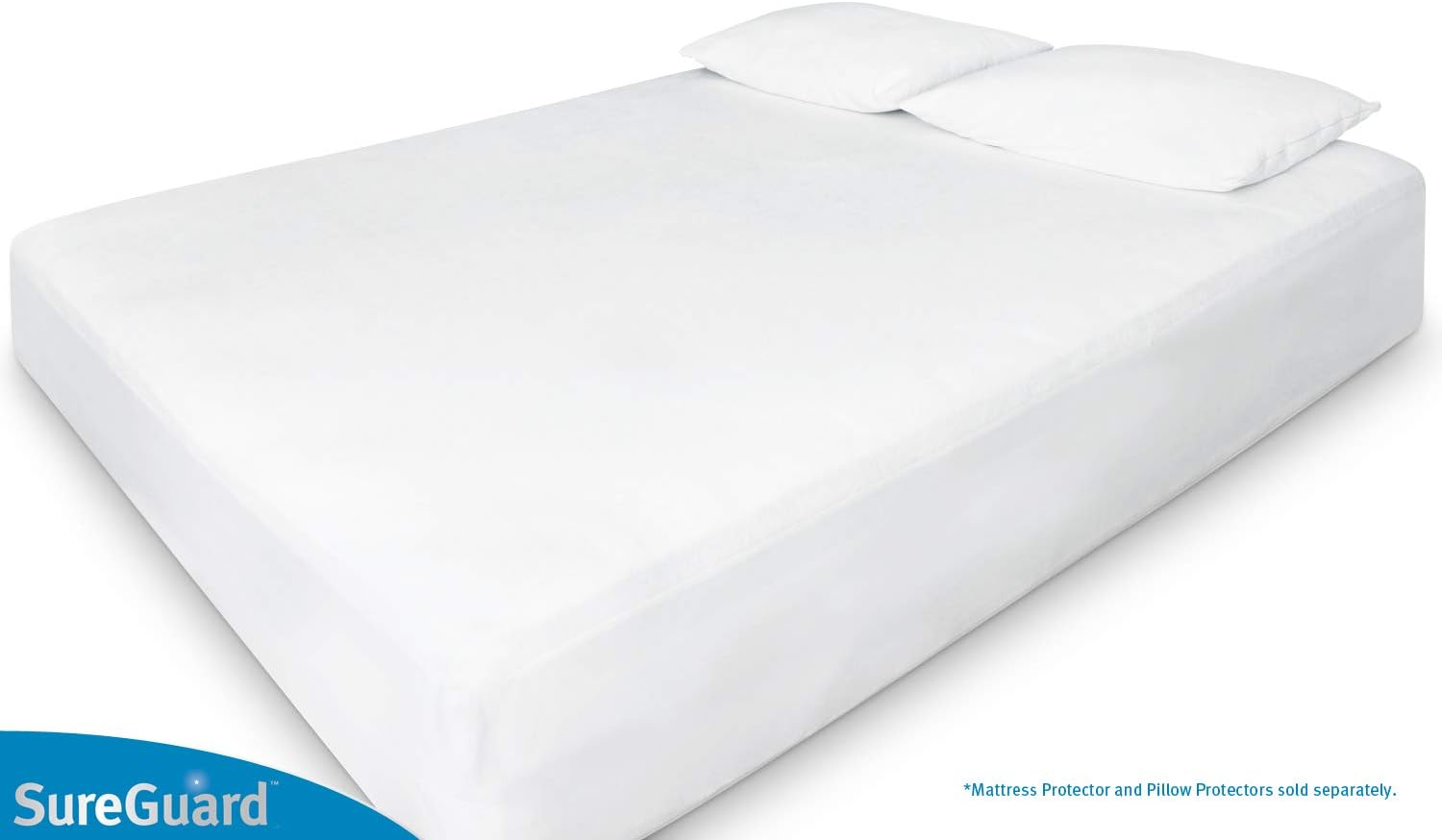 SureGuard Full Size Mattress Protector - 100% Waterproof, Hypoallergenic - Premium Fitted Cotton Terry Cover White6