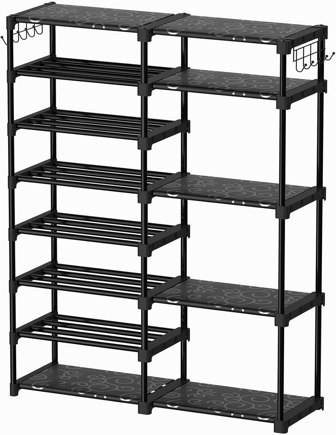 TIMEBAL 8-Tier Shoe Rack Storage Organizer 25-28 Pairs Shoes and Boots Shelf Organizer, Removable & Dust Large Shoe Rack, Stackable Shoe Rack for Boot & Shoe Storage1