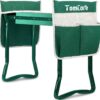 TomCare Upgraded Garden Kneeler Seat Widen Soft Kneeling Pad Garden Tools Stools Garden Bench with 2 Large Tool Pouches Outdoor Foldable Sturdy Gardening Tools for Gardeners, Green