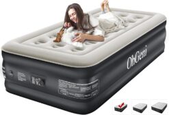 Twin Air Mattress with Built in Pump for Guest, 18