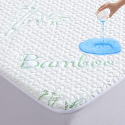 Twin Size Mattress Protector, Breathable Bamboo Viscose Waterproof Twin Mattress Pad Cover with 6-16 inches Deep Pocket