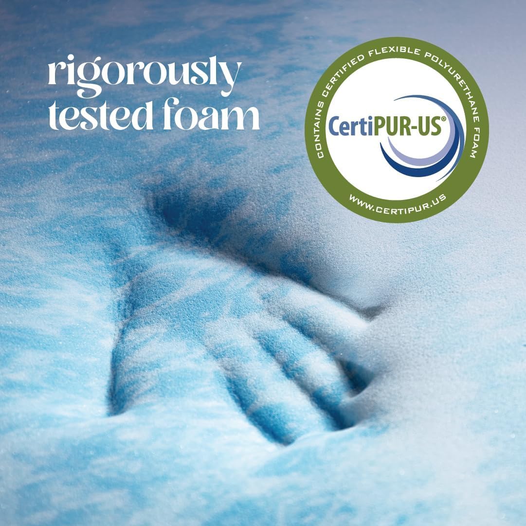 ViscoSoft 4 Inch Pillow Top Memory Foam Mattress Topper Twin - CertiPUR-US Certified - Serene Lux Dual Layer Mattress Pad2