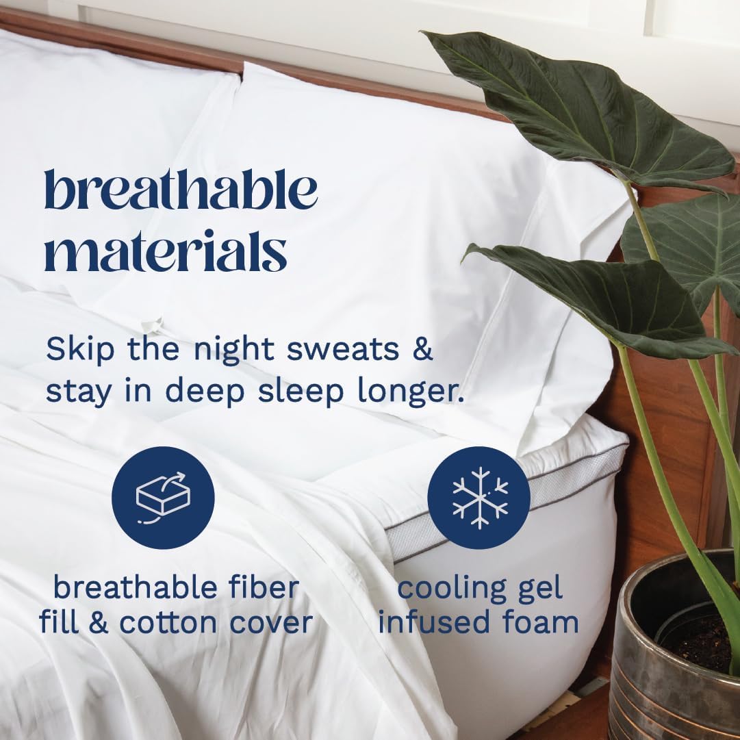 ViscoSoft 4 Inch Pillow Top Memory Foam Mattress Topper Twin - CertiPUR-US Certified - Serene Lux Dual Layer Mattress Pad5