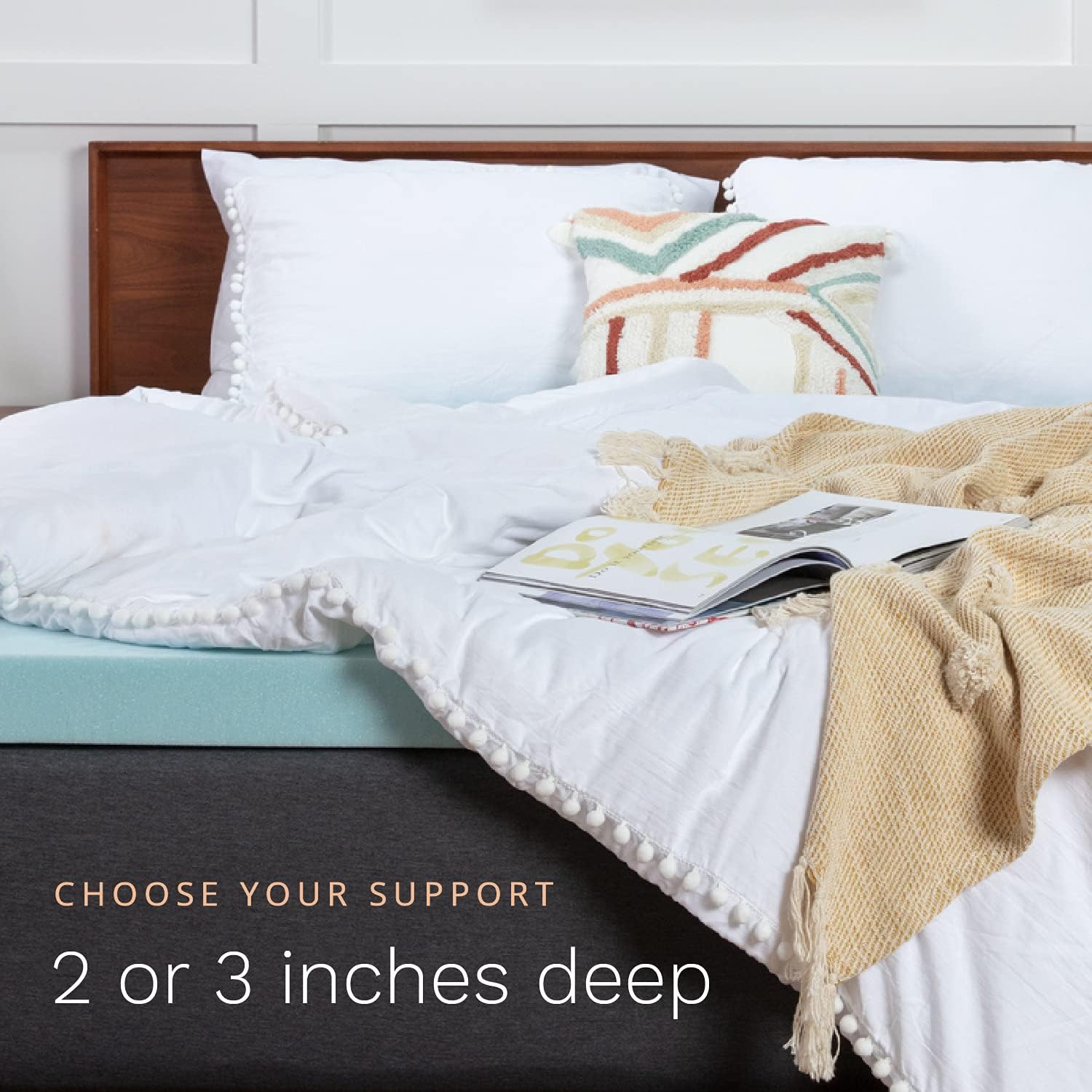 ViscoSoft Memory Foam Mattress Topper Cal King - 3 Inch Reflex Gel Mattress Pad CertiPUR-US Certified 3