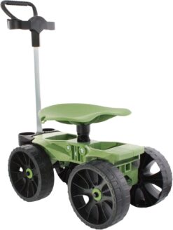 Wheelie with Tool Toter Handle | American Made Rolling Scoot and Tool Rack | Garden Cart with Seat | Made in USA by Vertex | Model EX540