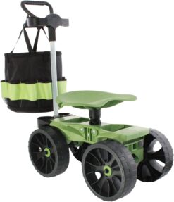 Wheelie with Tool Toter Handle and Bucket | Premium Scoot and Tool Storage Rack with Tote Bucket | Made in USA by Vertex | Model EX570