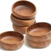 Woodard & Charles Acacia Wood Snack Serving Bowl, Set of 4, 6" x 2" (Set of 6)