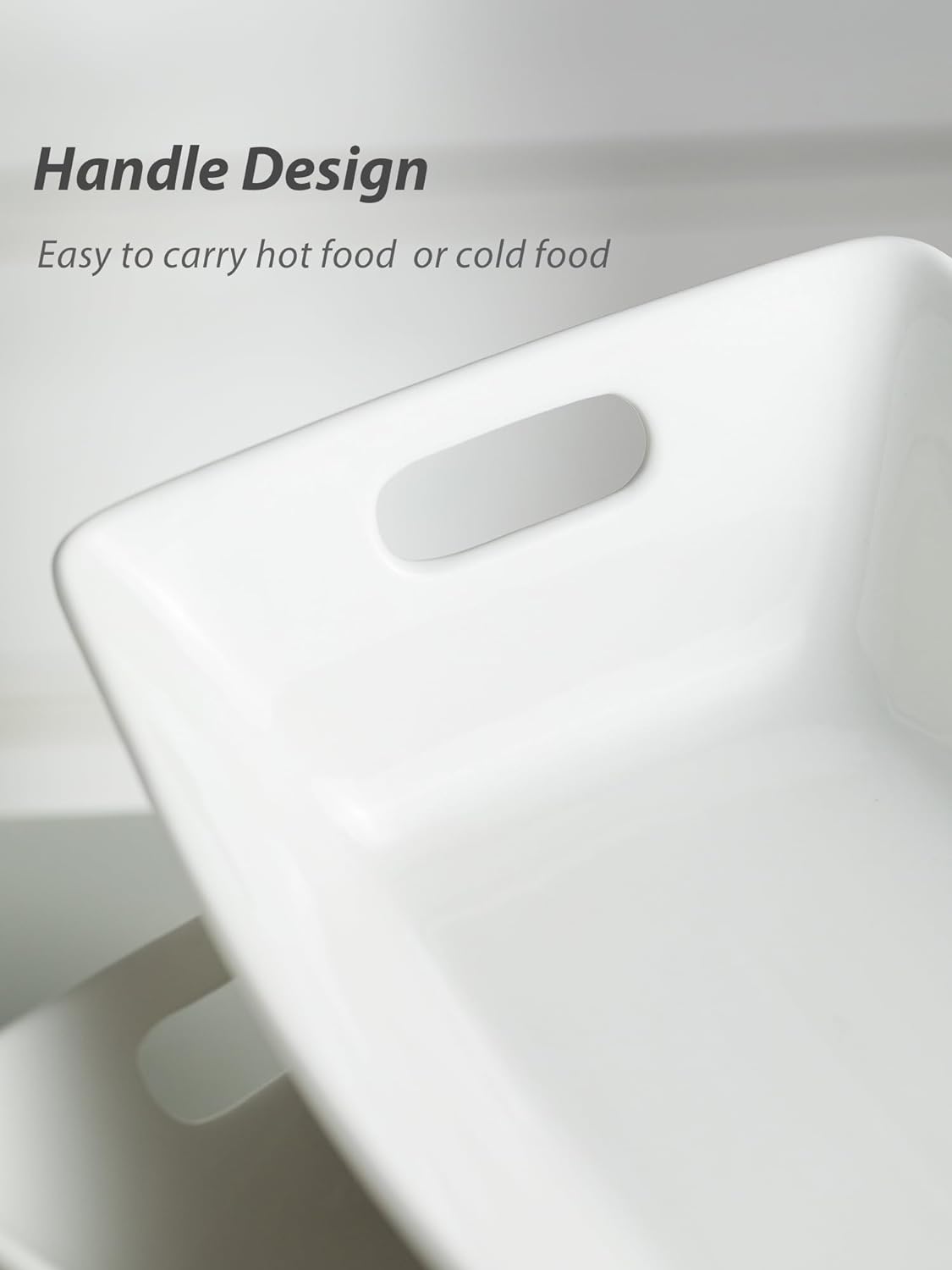 YHOSSEUN Large Serving Bowls with Handles Rectangle Serving Dishes For Entertaining, 1.5 Quarts White Serving Platter Porcelain Bowl Set, 2 Pack6