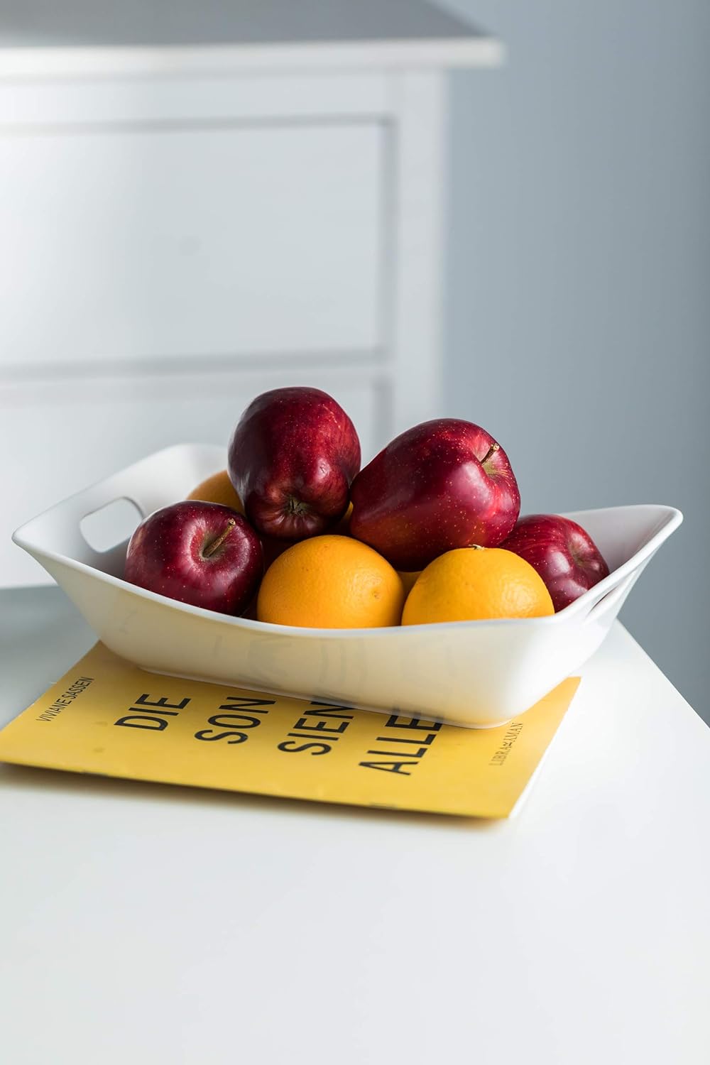 YHOSSEUN Large Serving Bowls with Handles Rectangle Serving Dishes For Entertaining, 1.5 Quarts White Serving Platter Porcelain Bowl Set, 2 Pack7