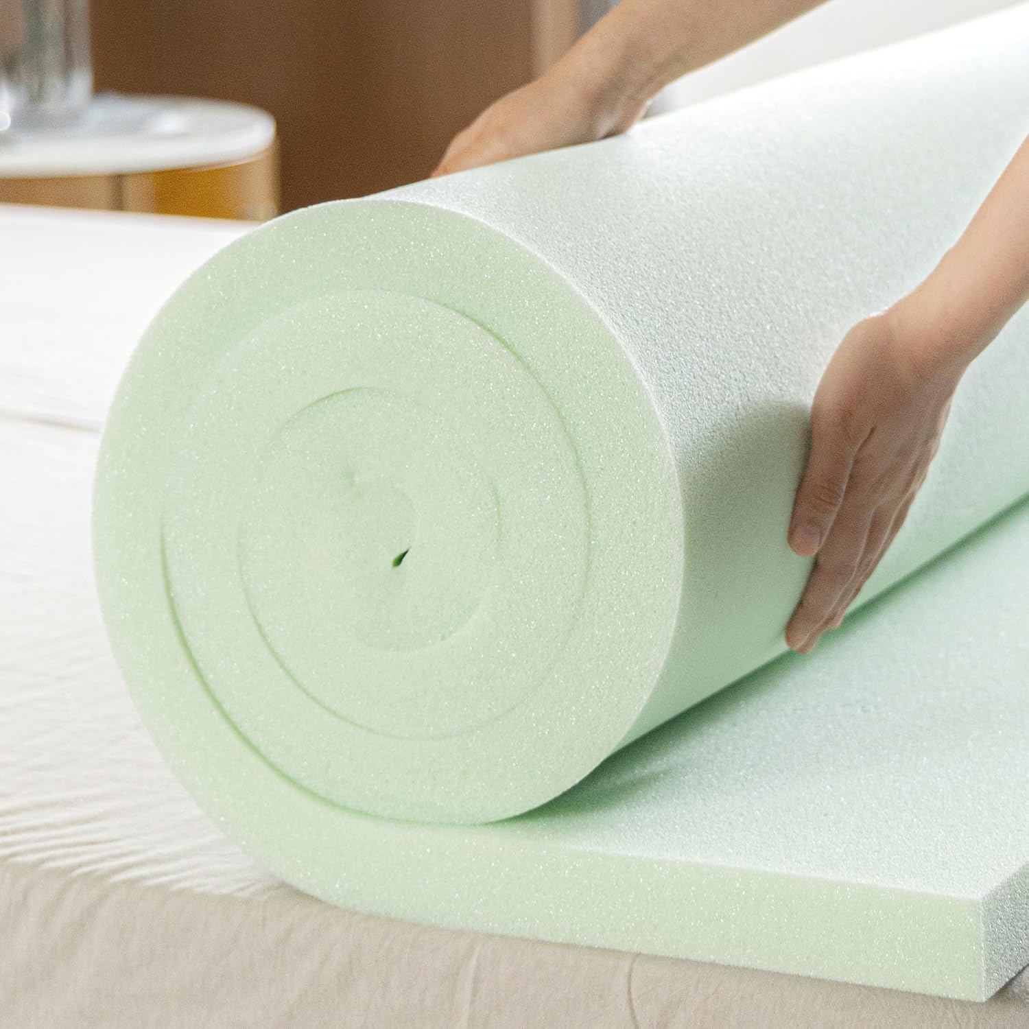ZINUS 1.5 Inch Green Tea Memory Foam Mattress Topper, Smaller, More Convenient WonderBox Packaging, Pressure-Relieving Layers, CertiPUR-US Certified, Full5