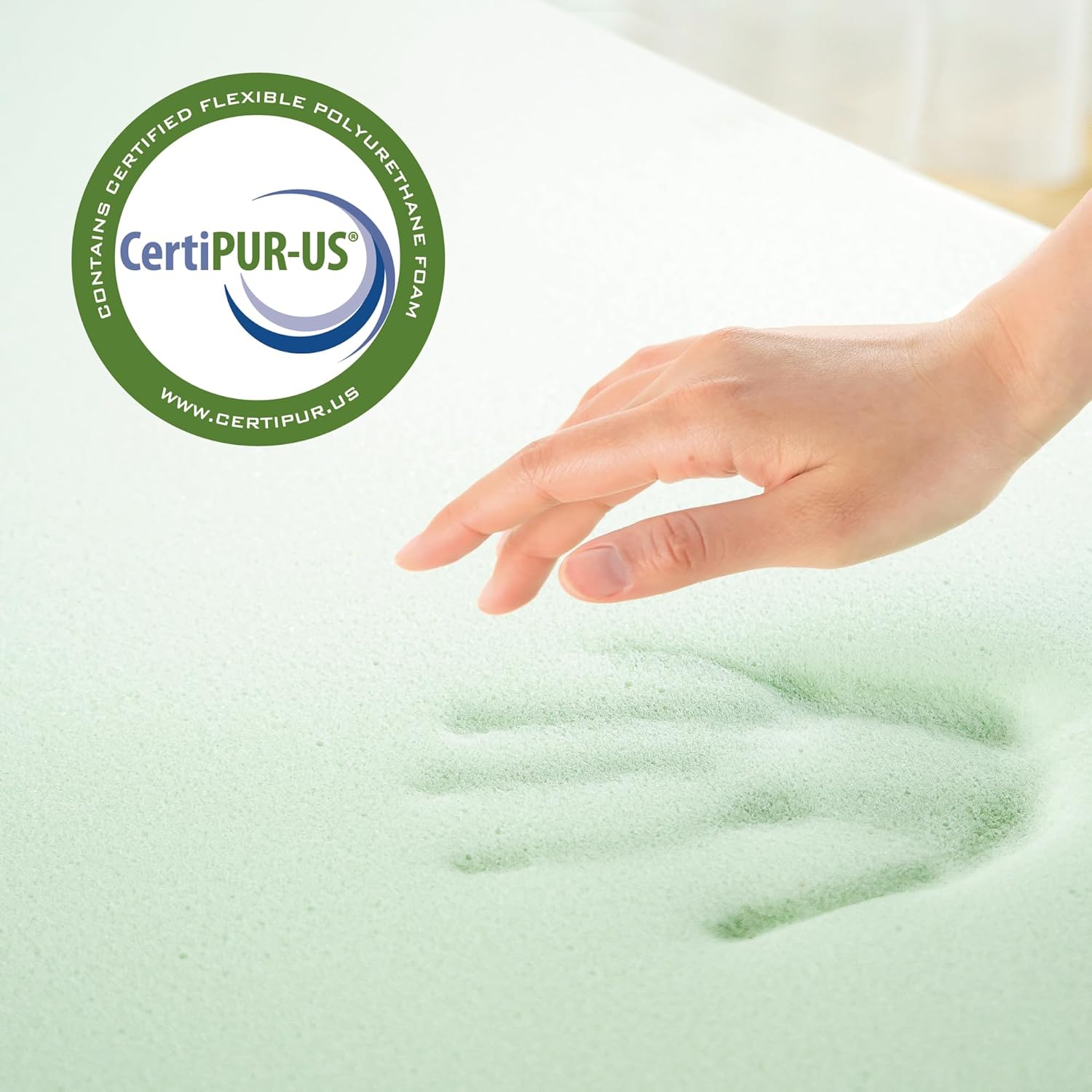ZINUS 1.5 Inch Green Tea Memory Foam Mattress Topper, Smaller, More Convenient WonderBox Packaging, Pressure-Relieving Layers, CertiPUR-US Certified, Queen1
