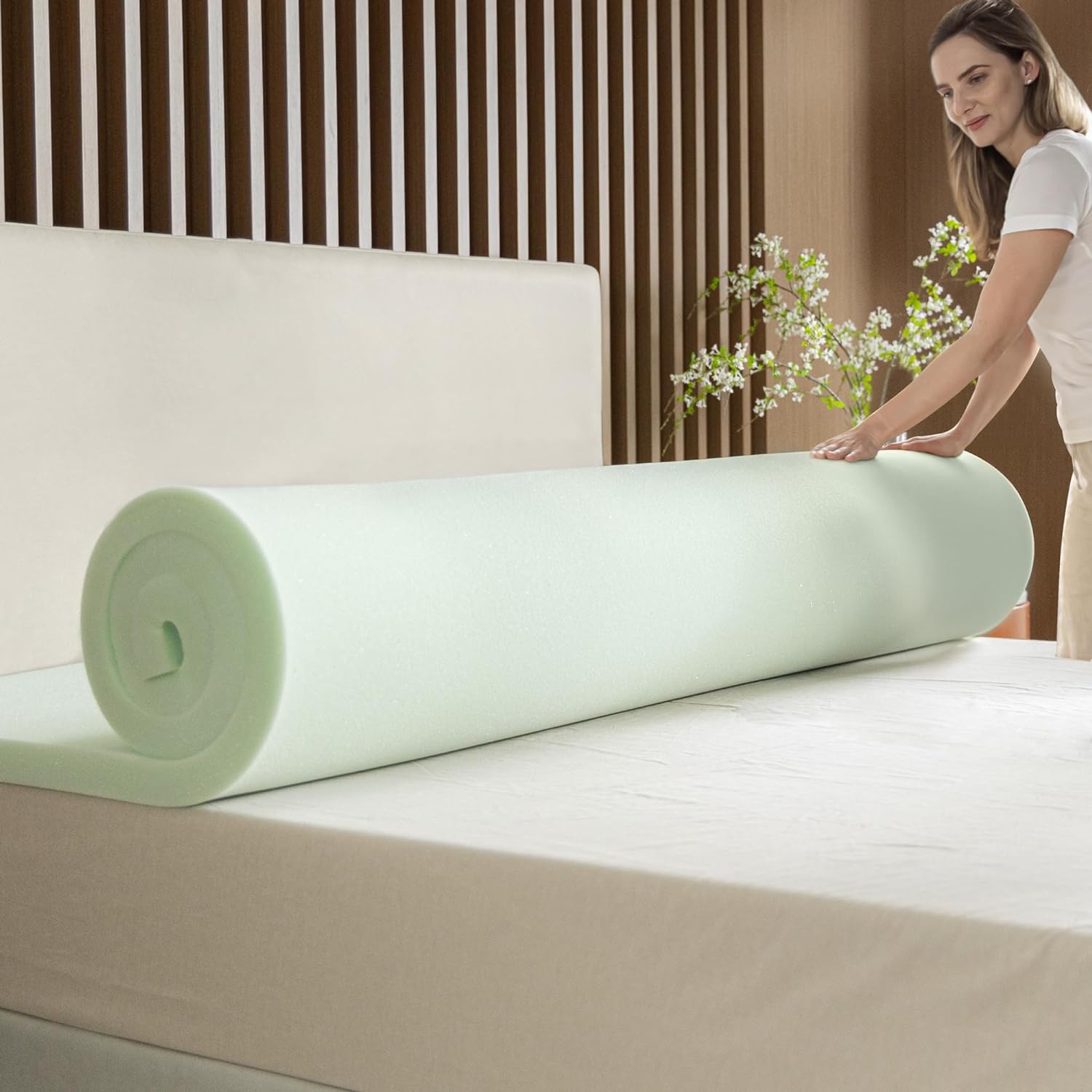 ZINUS 1.5 Inch Green Tea Memory Foam Mattress Topper, Smaller, More Convenient WonderBox Packaging, Pressure-Relieving Layers, CertiPUR-US Certified, Queen3