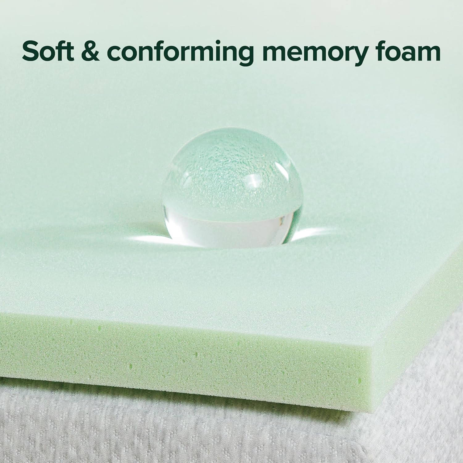 ZINUS 2 Inch Green Tea Memory Foam Mattress Topper, Smaller, More Convenient WonderBox Packaging, Pressure-Relieving Layers, CertiPUR-US Certified, Full3