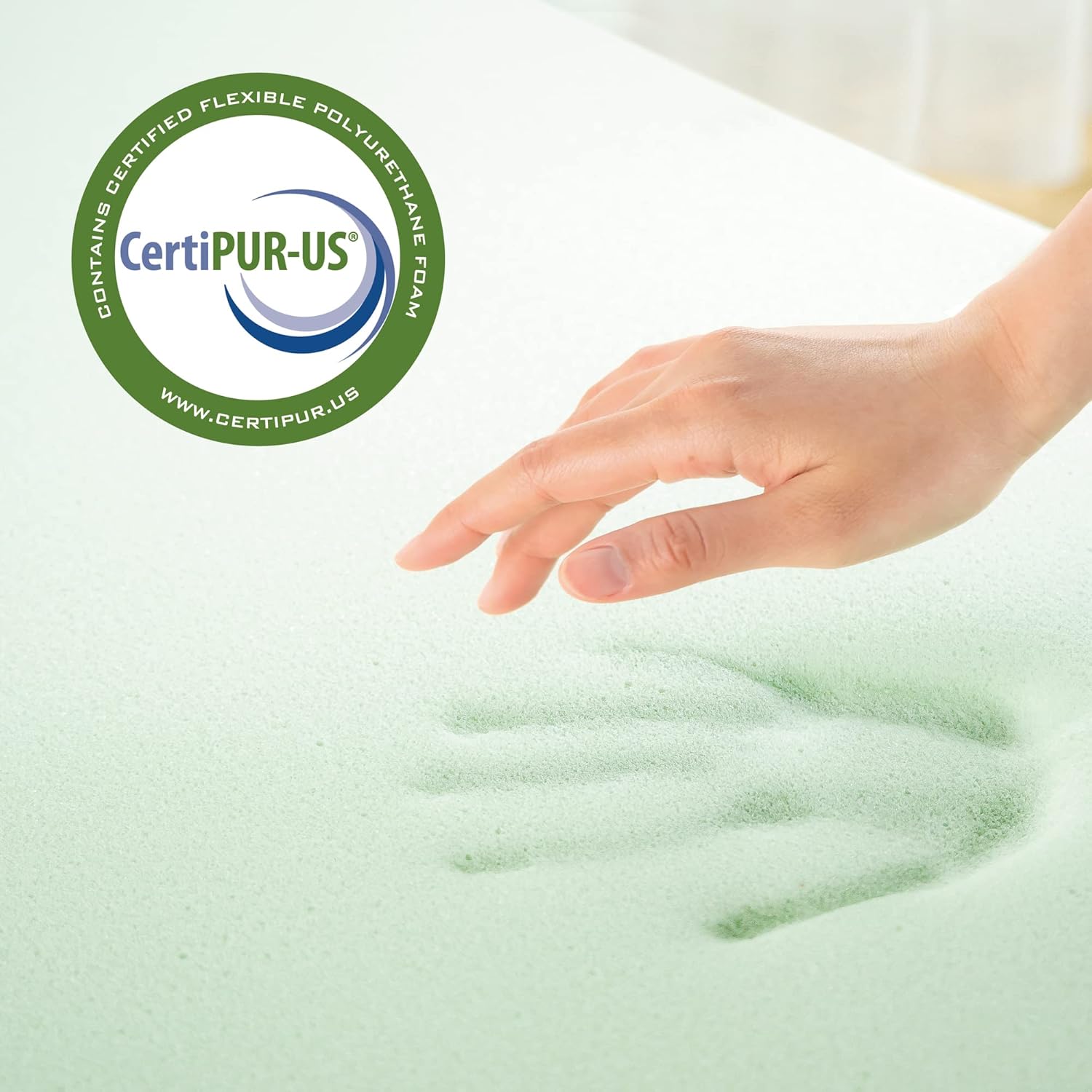 ZINUS 3 Inch Green Tea Memory Foam Mattress Topper, Pressure-Relieving Layers, CertiPUR-US Certified, Short Queen5