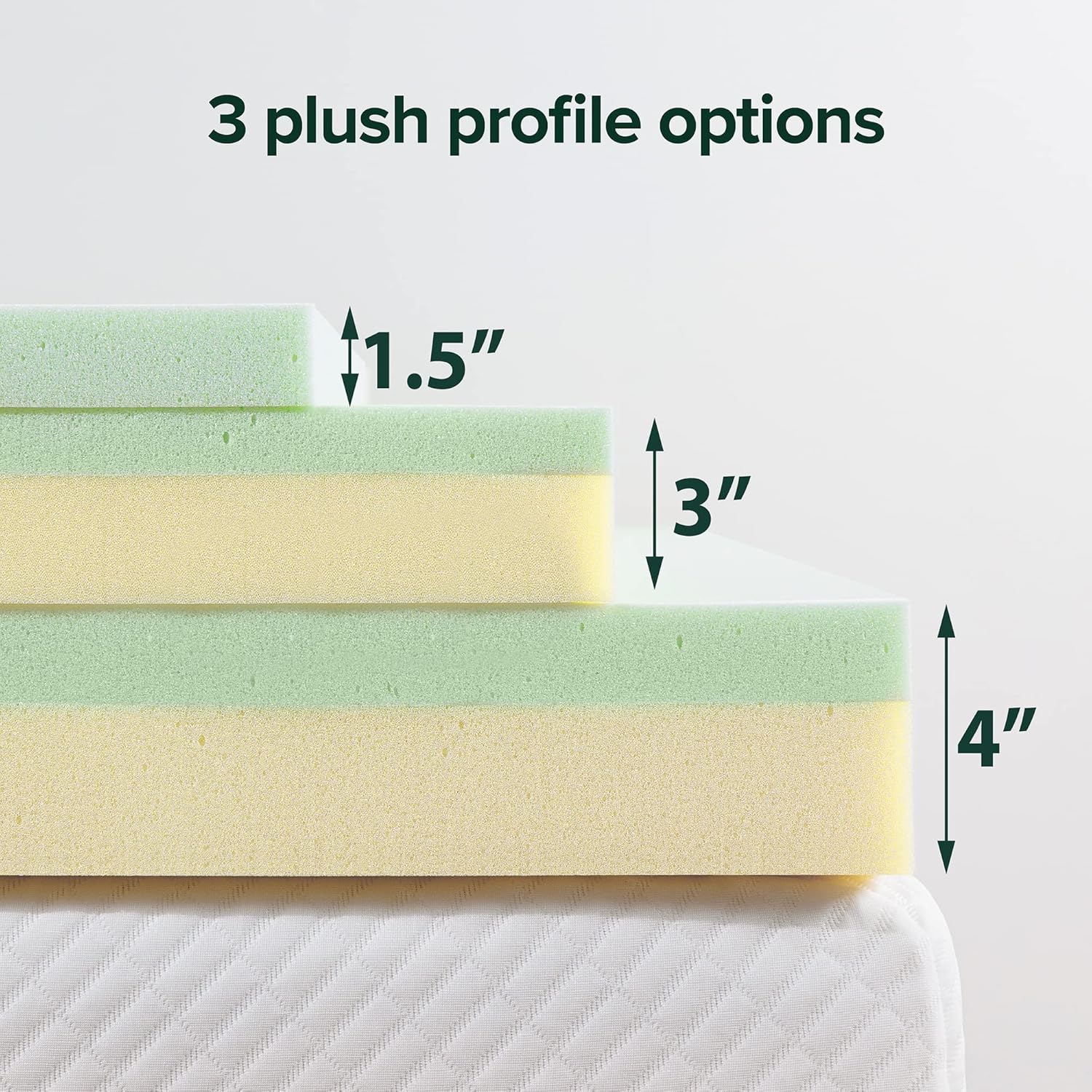 ZINUS 3 Inch Green Tea Memory Foam Mattress Topper, Pressure-Relieving Layers, CertiPUR-US Certified, Short Queen9
