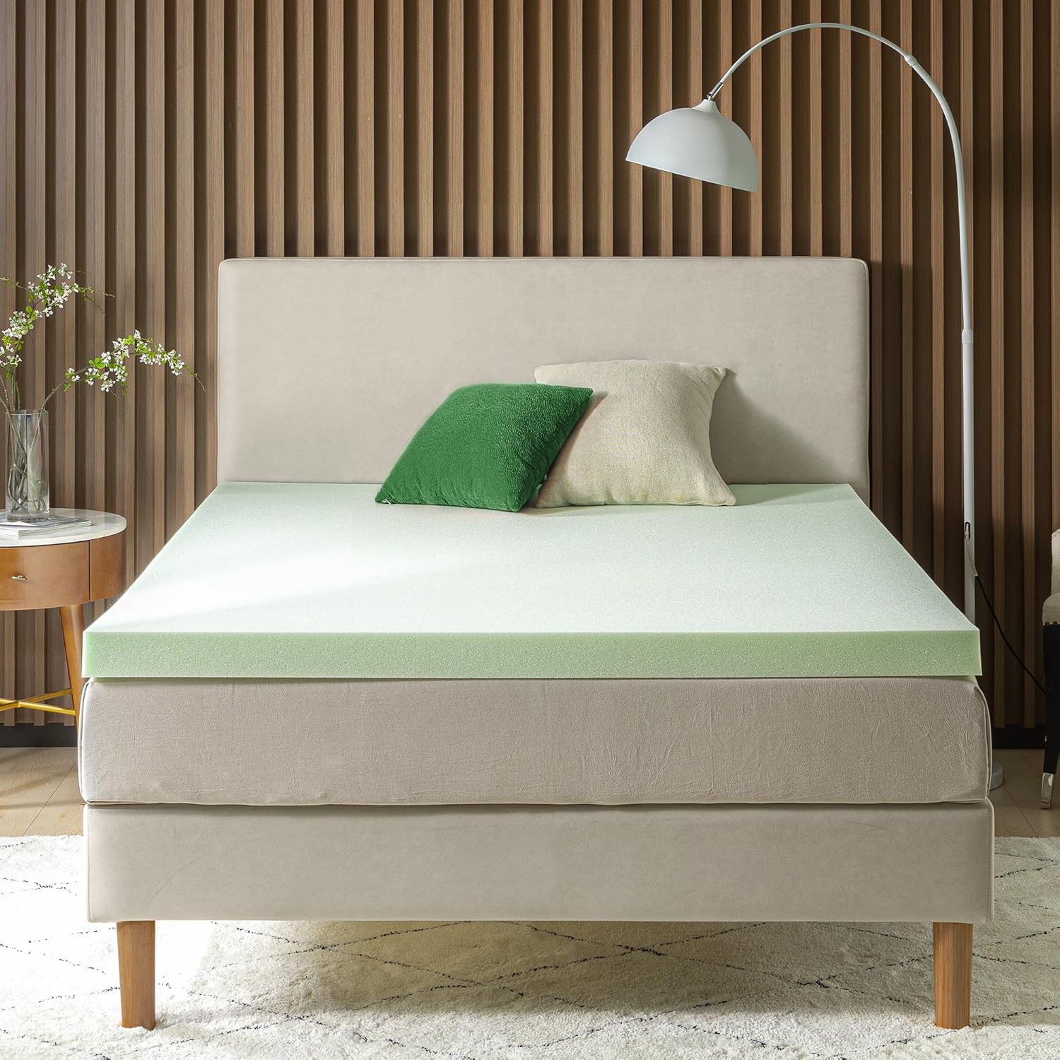 ZINUS 3 Inch Green Tea Memory Foam Mattress Topper, Smaller, More Convenient WonderBox Packaging, Pressure-Relieving Layers, CertiPUR-US Certified, King8
