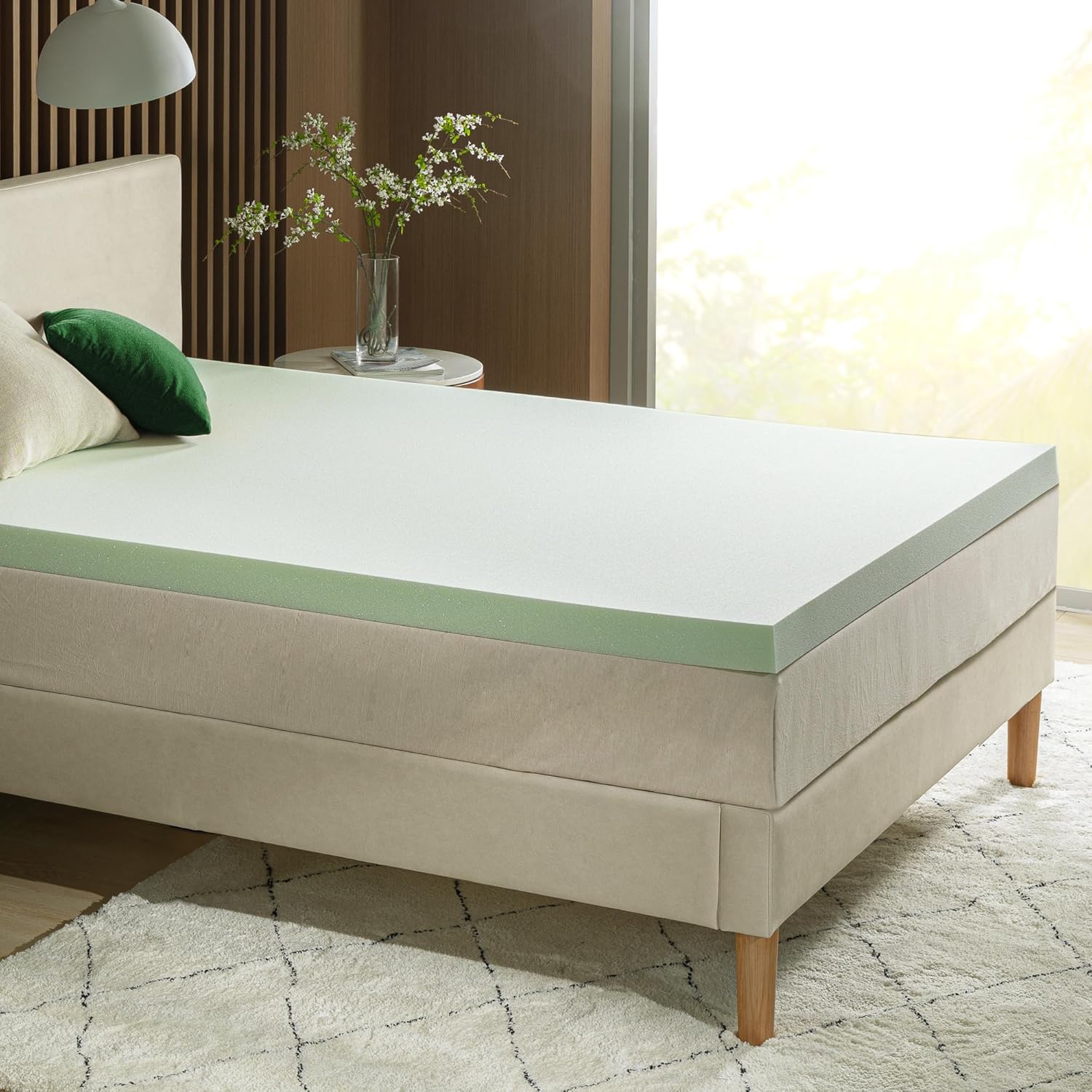 ZINUS 3 Inch Green Tea Memory Foam Mattress Topper, Smaller, More Convenient WonderBox Packaging, Pressure-Relieving Layers, CertiPUR-US Certified, Twin7