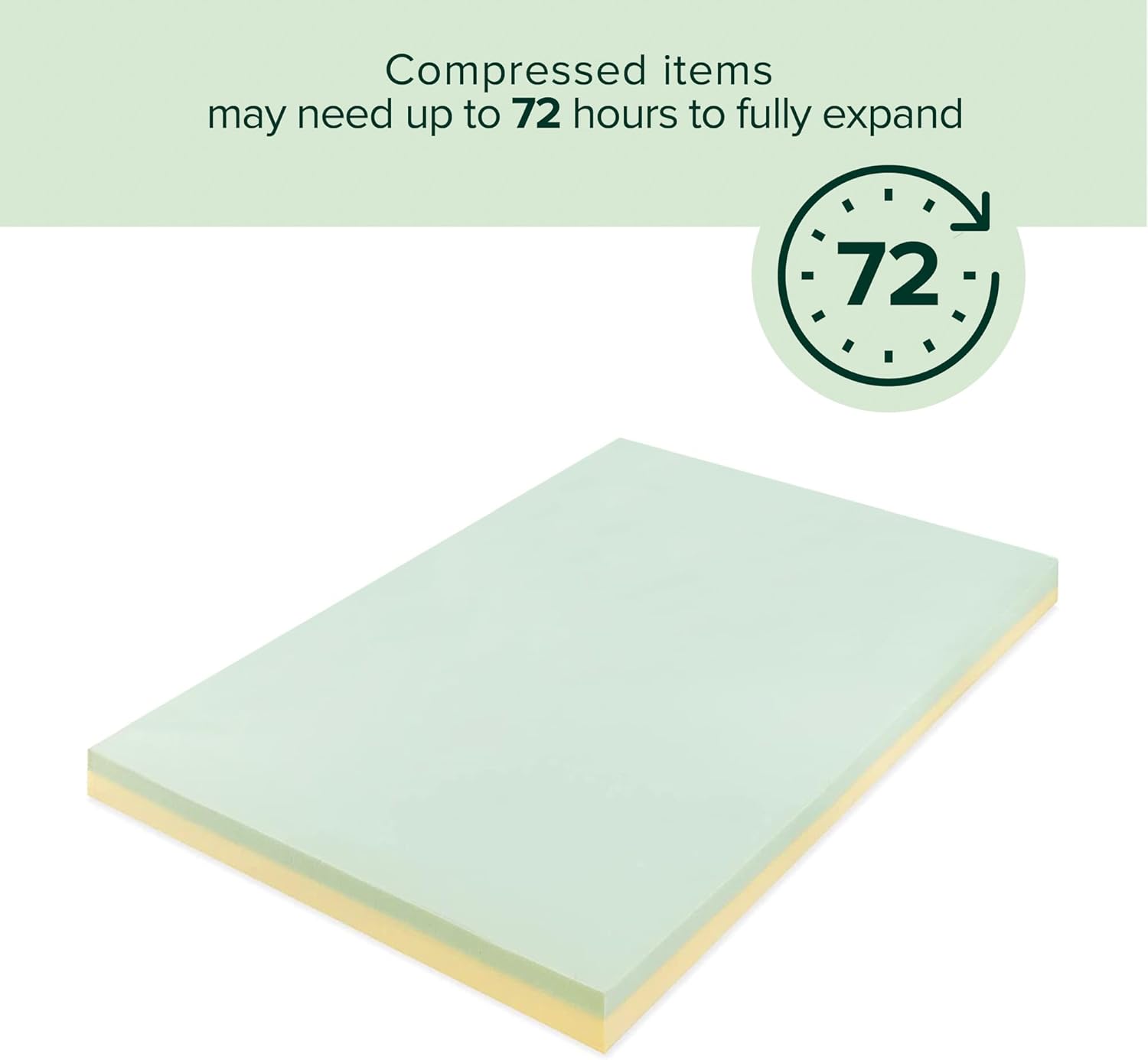 ZINUS 4 Inch Green Tea Memory Foam Mattress Topper, Pressure-Relieving Layers, CertiPUR-US Certified, Full5