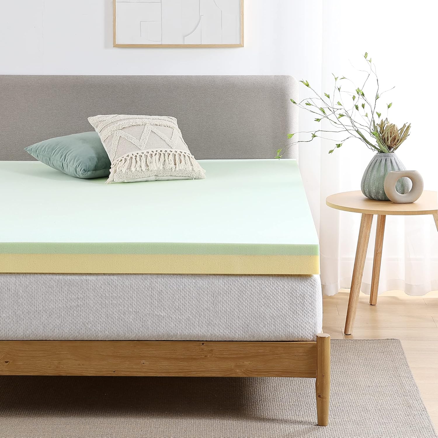 ZINUS 4 Inch Green Tea Memory Foam Mattress Topper, Pressure-Relieving Layers, CertiPUR-US Certified, Twin11