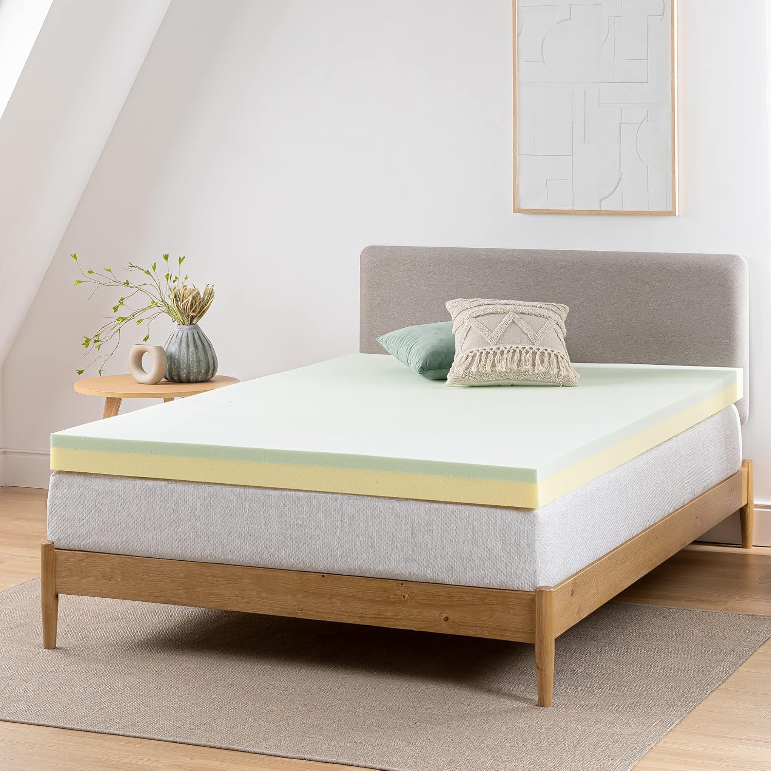 ZINUS 4 Inch Green Tea Memory Foam Mattress Topper, Pressure-Relieving Layers, CertiPUR-US Certified, Twin12