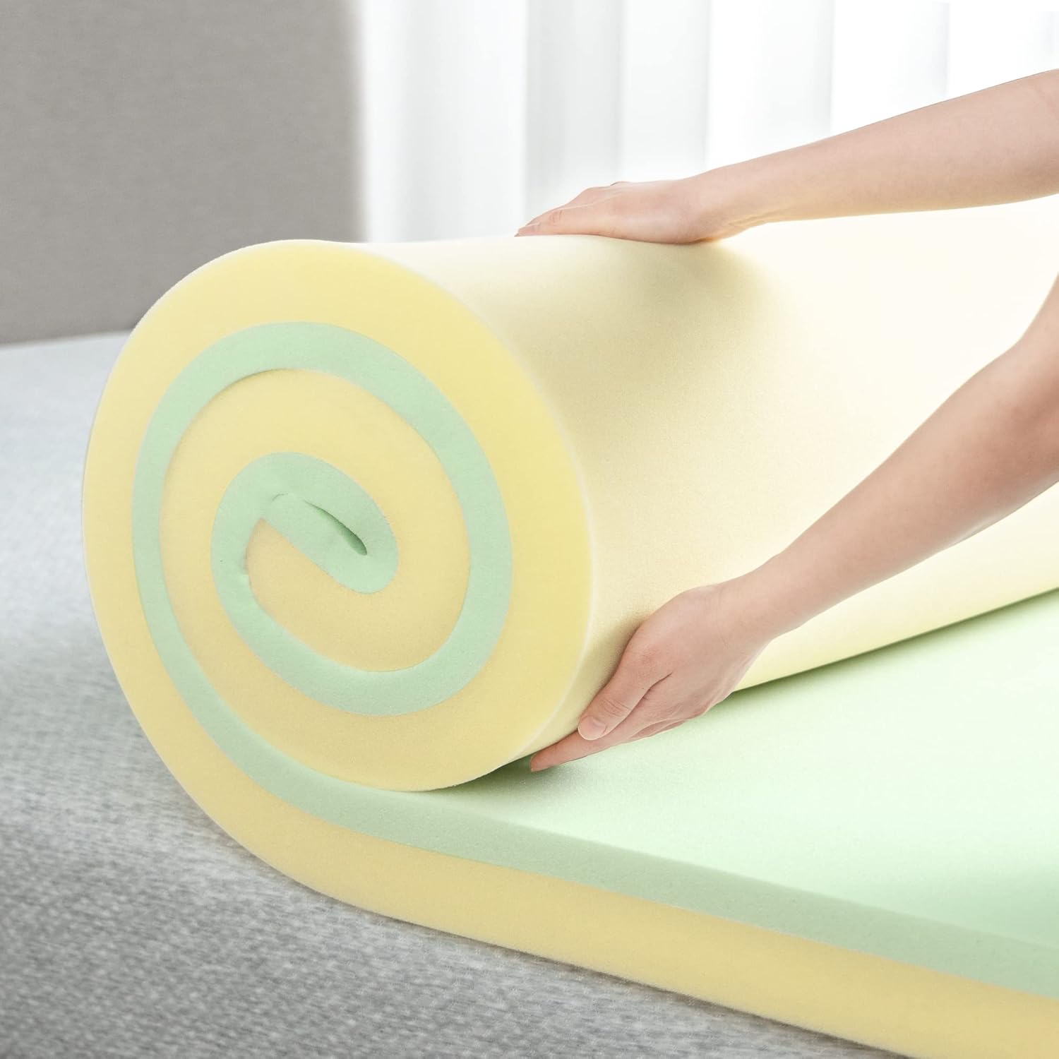 ZINUS 4 Inch Green Tea Memory Foam Mattress Topper, Pressure-Relieving Layers, CertiPUR-US Certified, Twin3