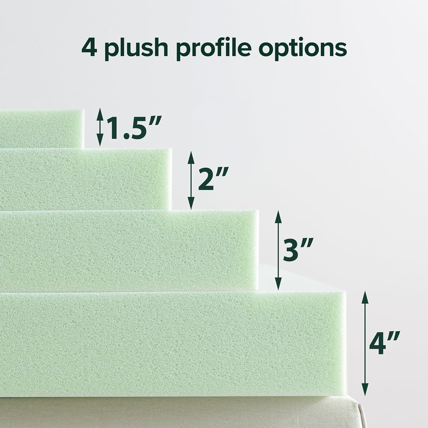 ZINUS 4 Inch Green Tea Memory Foam Mattress Topper, Smaller, More Convenient WonderBox Packaging, Pressure-Relieving Layers, CertiPUR-US Certified, King-