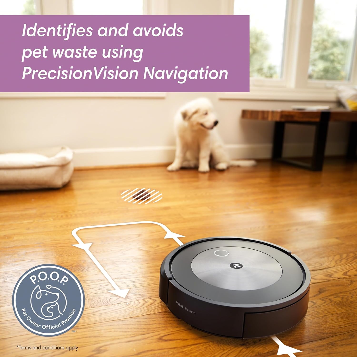 iRobot Roomba j7+ (7550) Self-Emptying Robot Vacuum – Uses PrecisionVision Navigation to Identify & Avoid Objects Like Socks, Shoes, & Pet Waste, Smart Mapping, Self-Empty for Up to 60 Days2