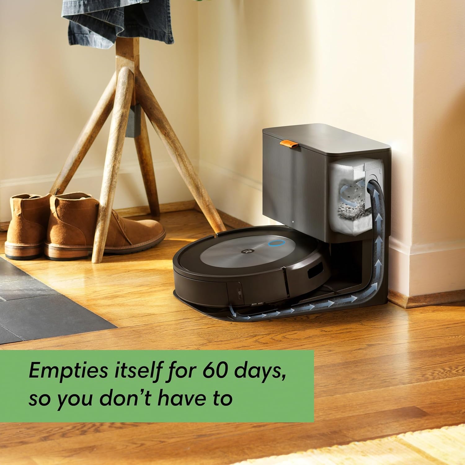 iRobot Roomba j7+ (7550) Self-Emptying Robot Vacuum – Uses PrecisionVision Navigation to Identify & Avoid Objects Like Socks, Shoes, & Pet Waste, Smart Mapping, Self-Empty for Up to 60 Days7
