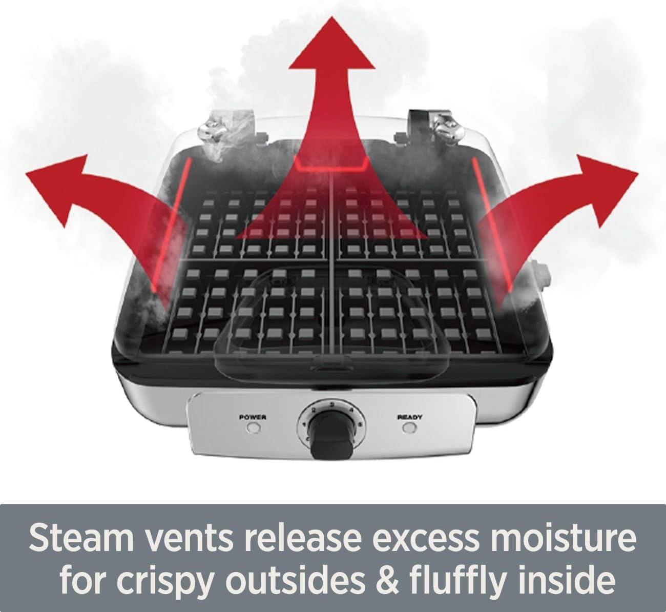 All-Clad Electrics Stainless Steel Waffle Maker 4 Section Nonstick, Upright Storage 1600 Watts 6 Browning Levels, Square, Belgium Waffle, Removable Plates, Dishwasher Safe3