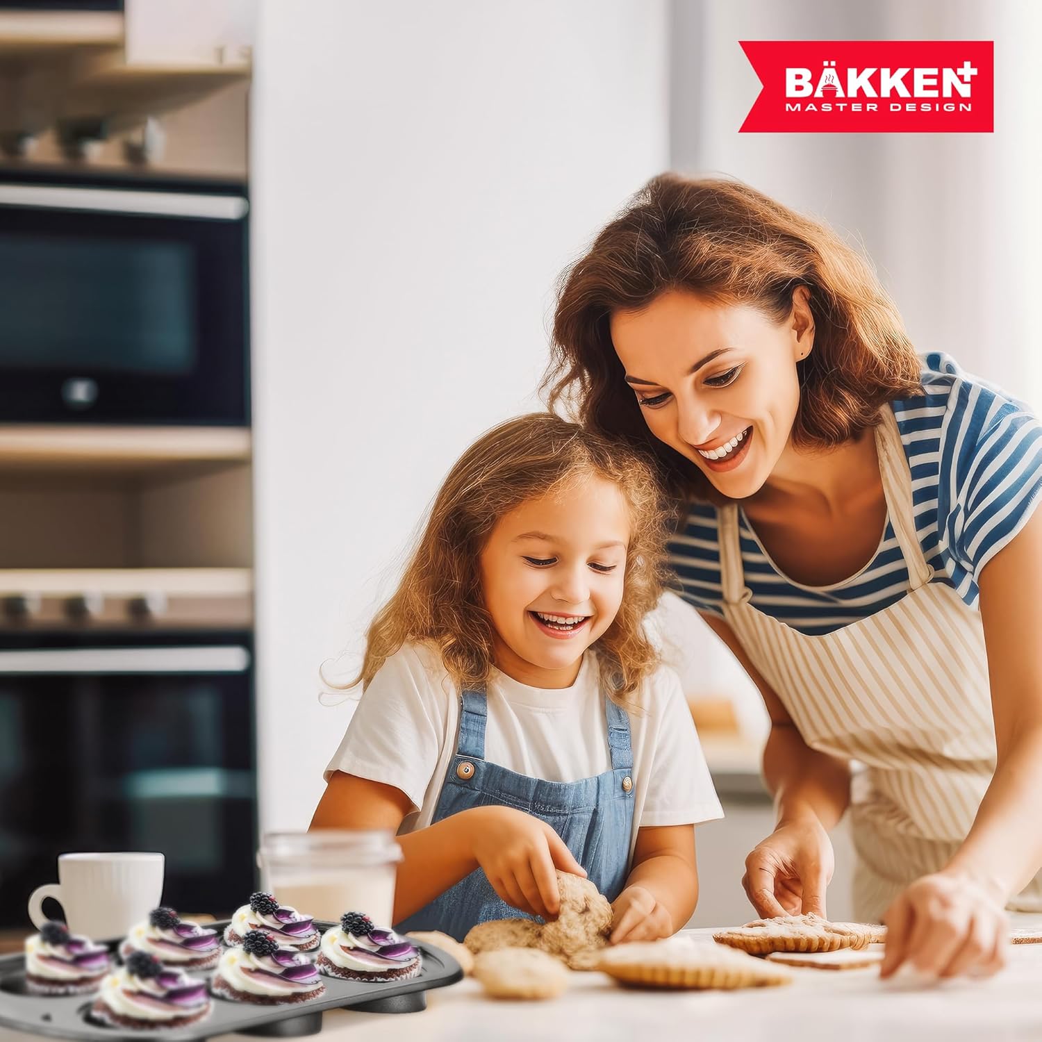 Bakken Swiss - Bakeware Set – 6 Piece – Stackable, Deluxe, Non-Stick Baking Pans for Professional and Home Cooking – Carbon Steel, Gray Stone Coating3